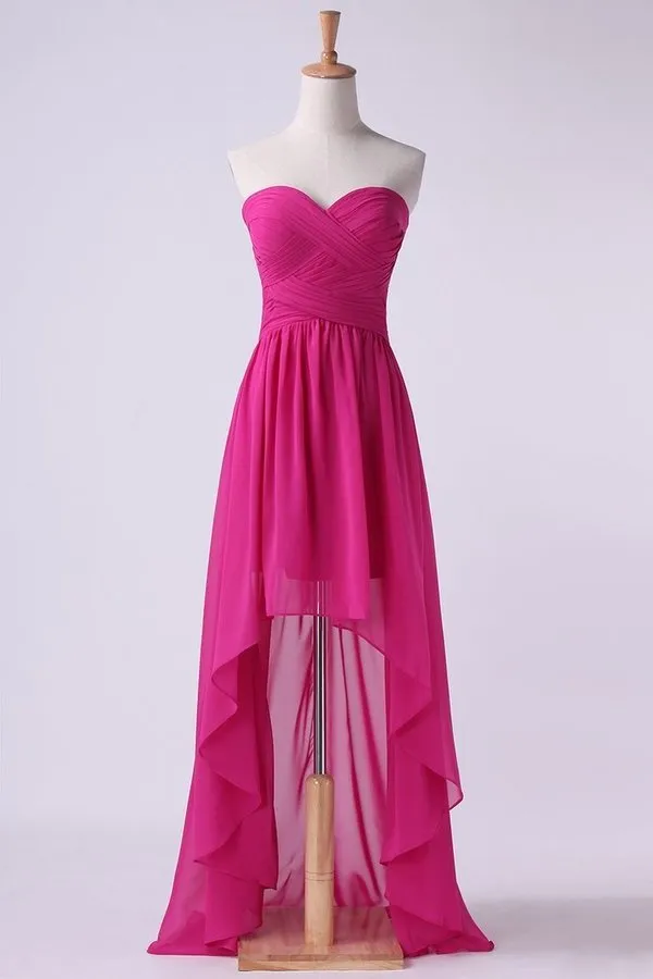 2024 Asymmetrical Prom Dresses Sweetheart PQQ483D3