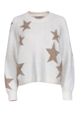All Saints - Ivory Wool & Alpaca Blend Sweater w/ Gold Stars Sz S