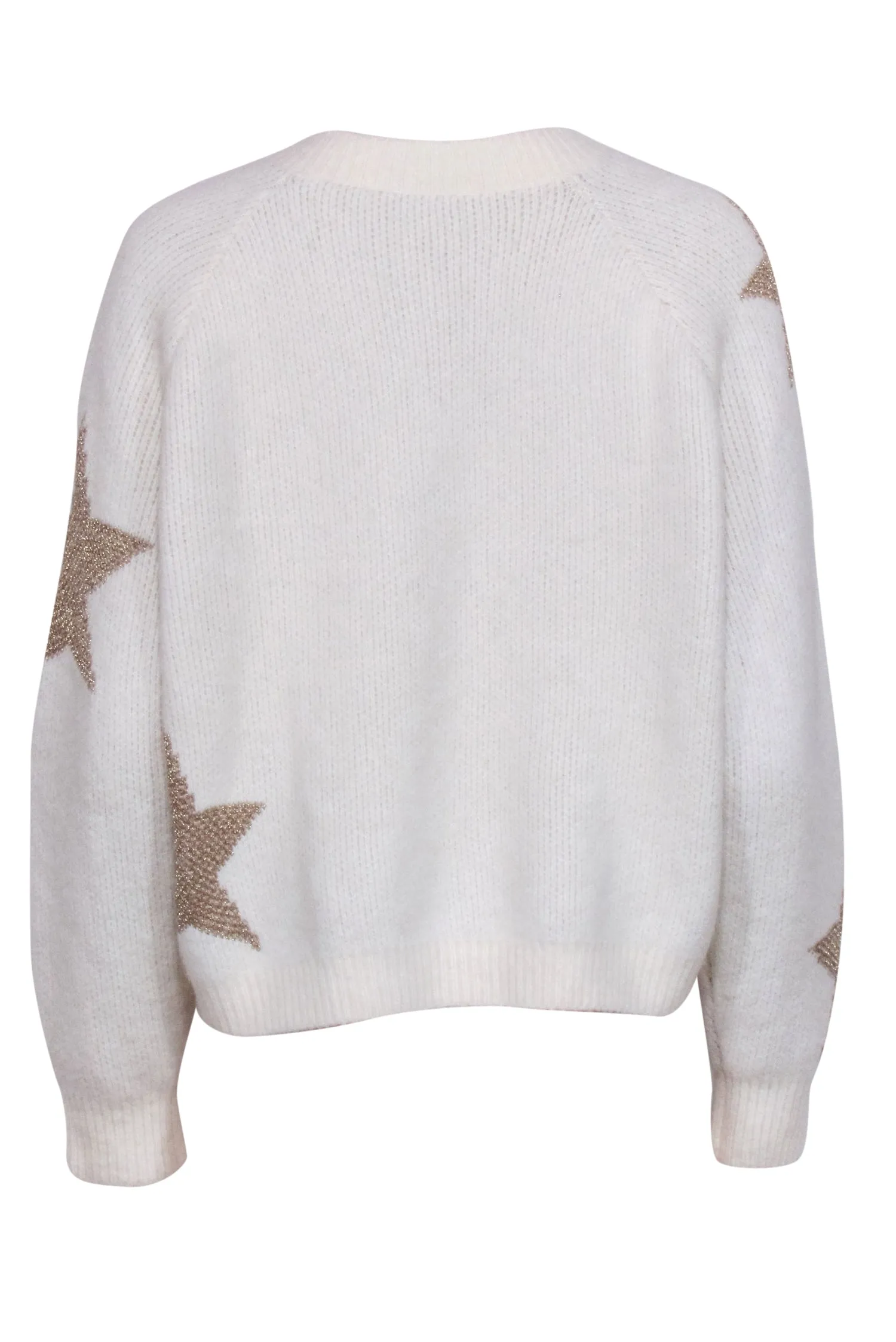 All Saints - Ivory Wool & Alpaca Blend Sweater w/ Gold Stars Sz S