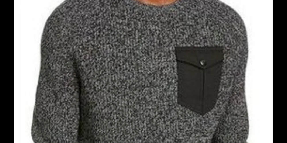 American Rag Men's Crewneck Pocket Sweater Black