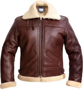 B3 Bomber Jacket Aviator Real Shearling B3 Bomber Jacket Winter Brown