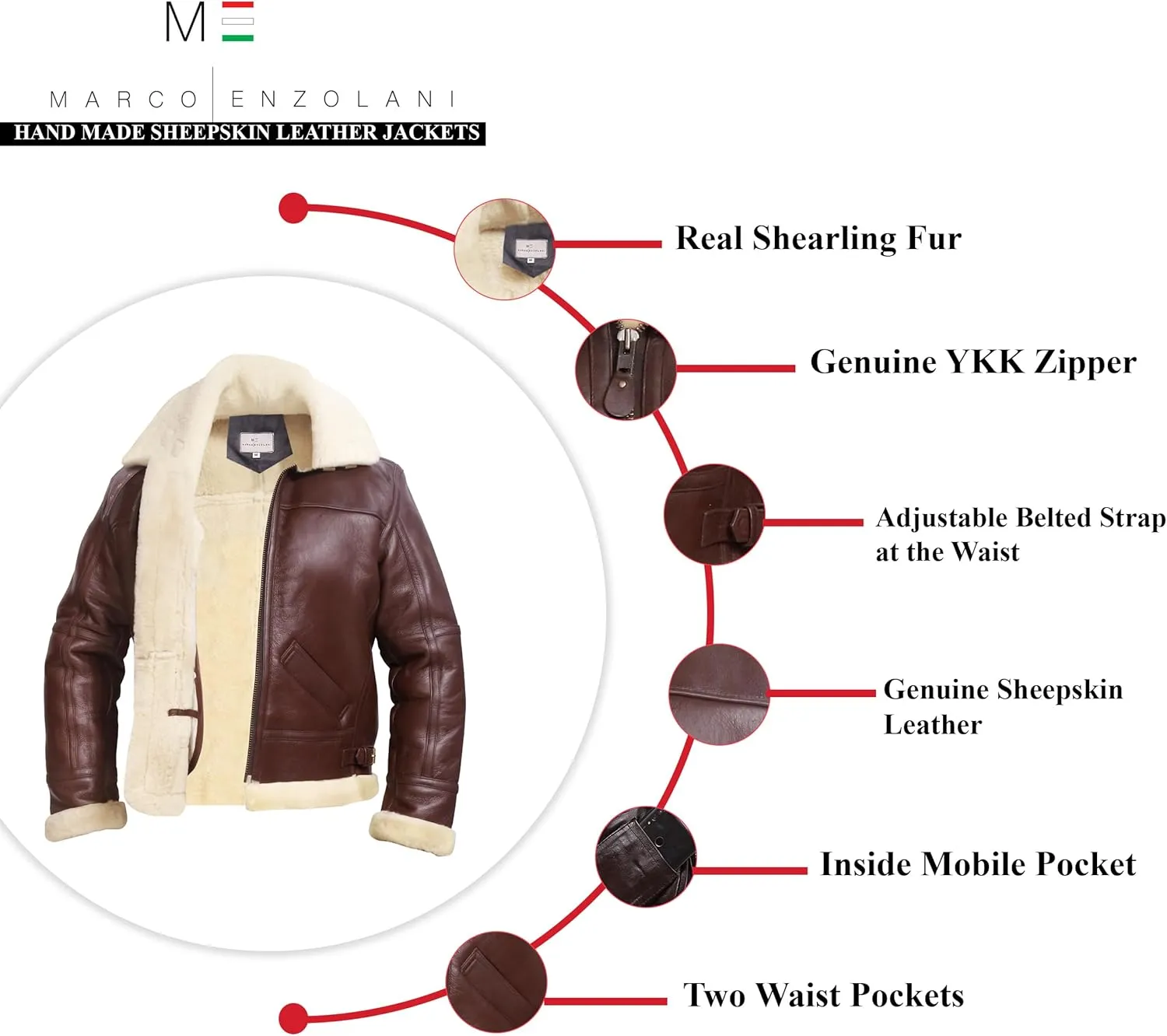 B3 Bomber Jacket Aviator Real Shearling B3 Bomber Jacket Winter Brown