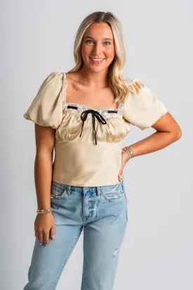 Balloon sleeve blouse champagne