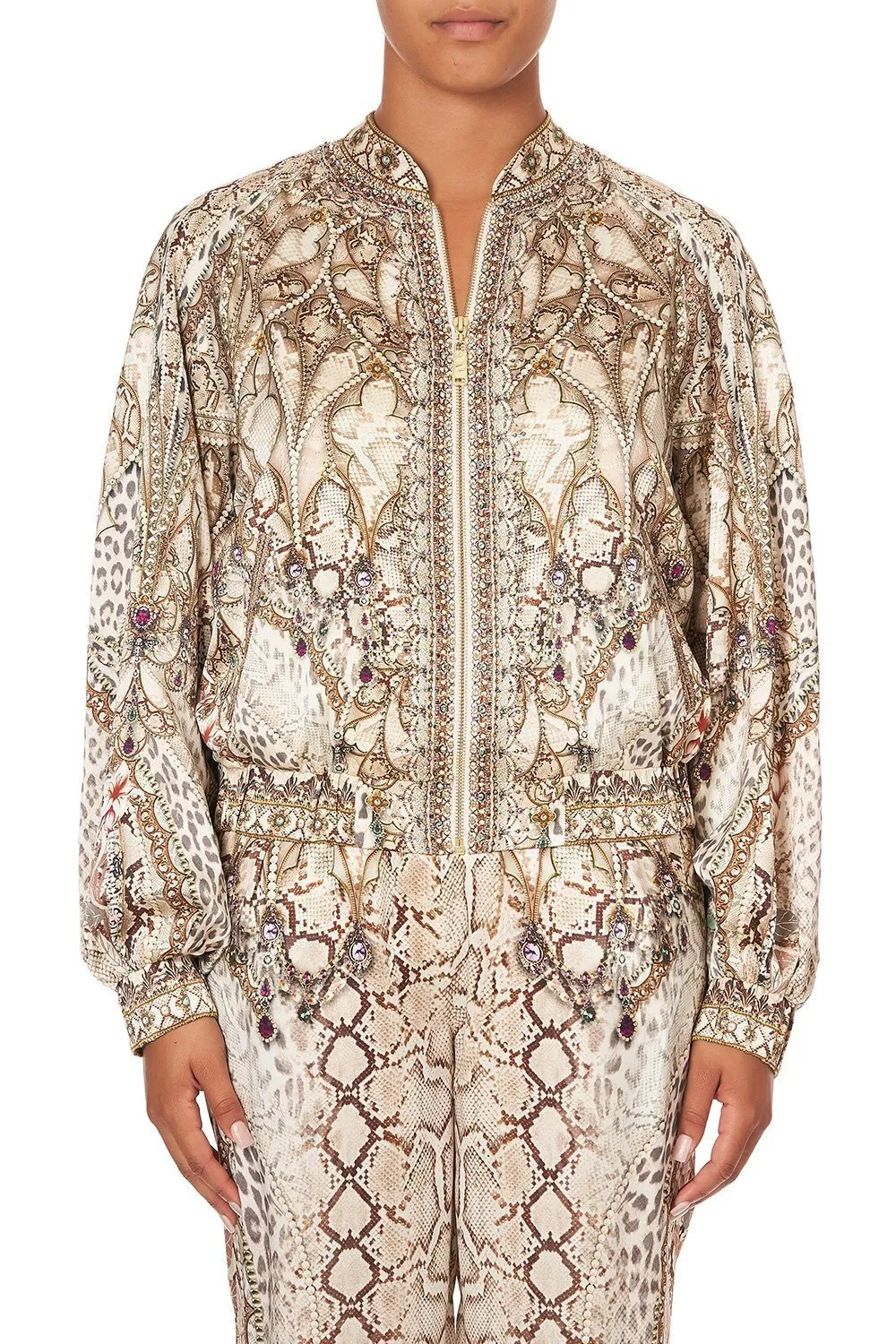 BOMBER JACKET WITH SHIRRED CUFF ALL IS NOUVEAU