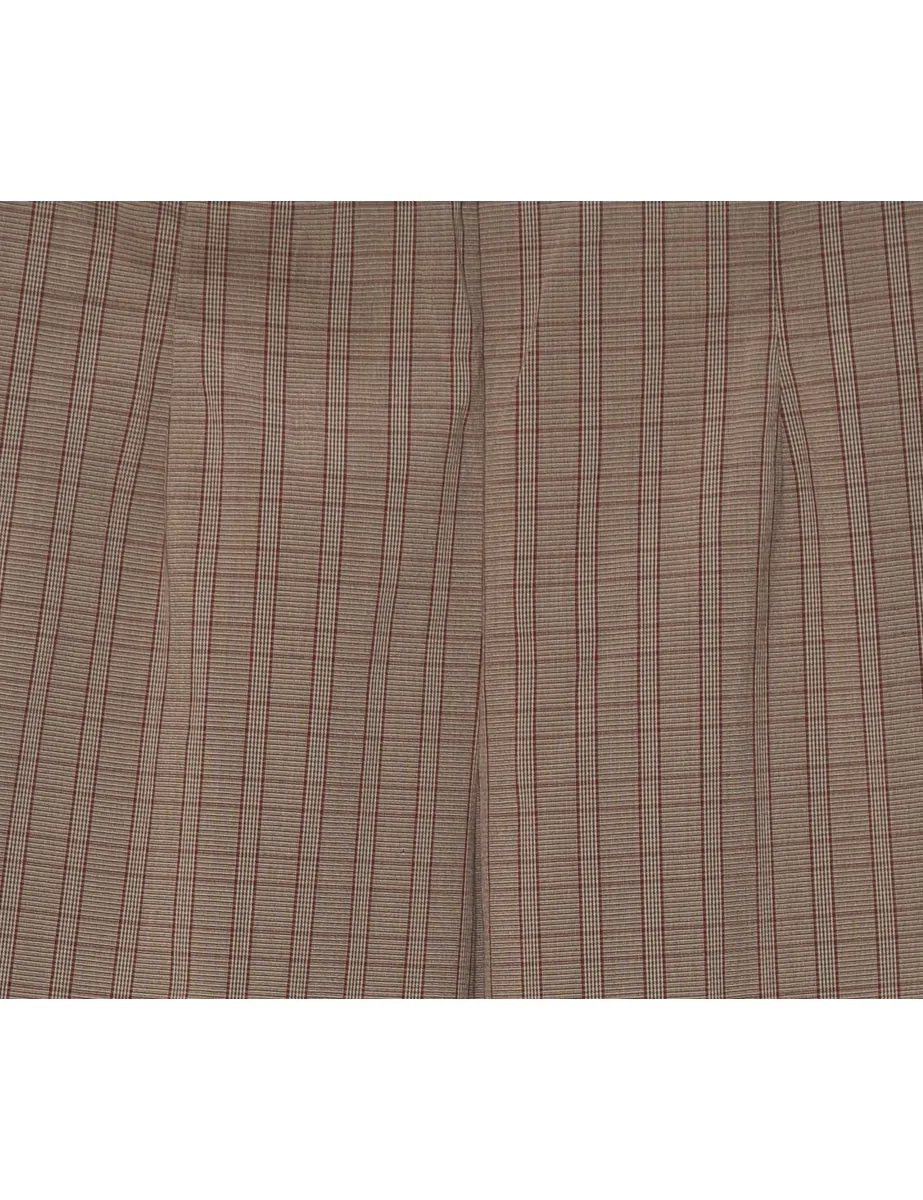 Brown Checked Trousers - W30 L31
