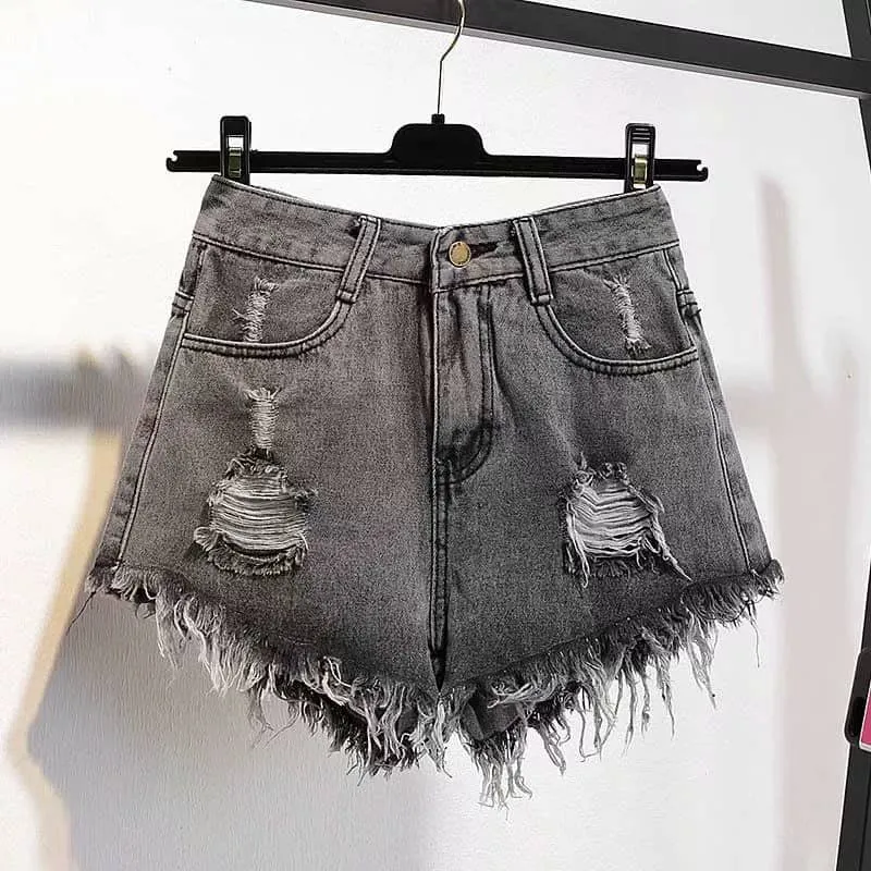 Casual High Waist Denim Shorts - DNMSH01