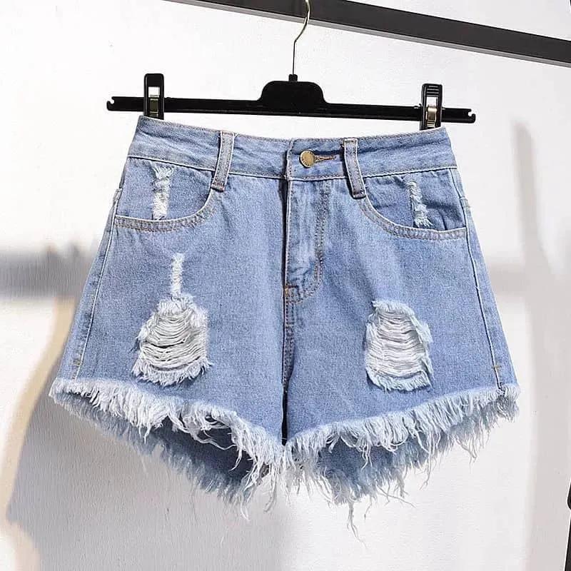 Casual High Waist Denim Shorts - DNMSH01