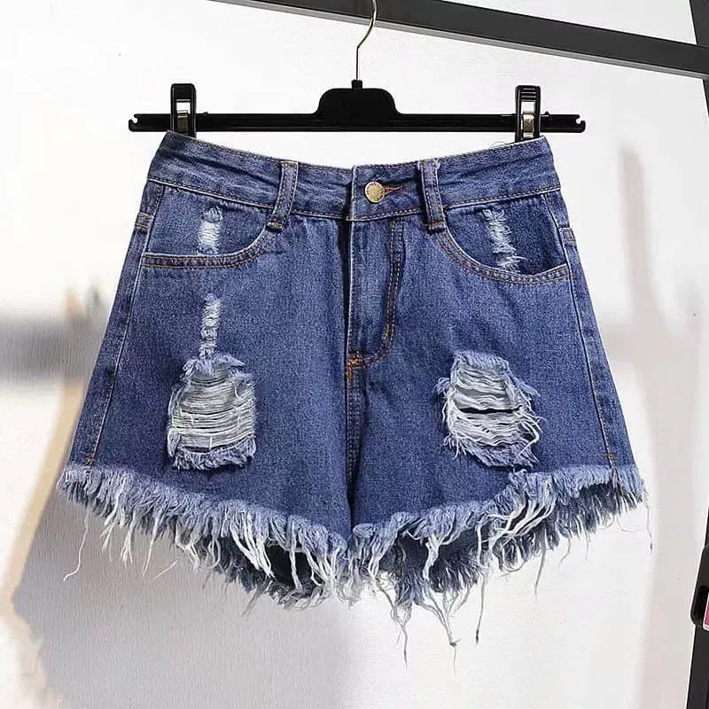 Casual High Waist Denim Shorts - DNMSH01