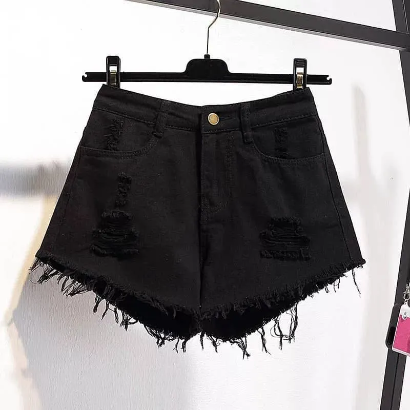 Casual High Waist Denim Shorts - DNMSH01