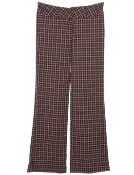 Checked Black & Red 1990s Trousers - W32 L32