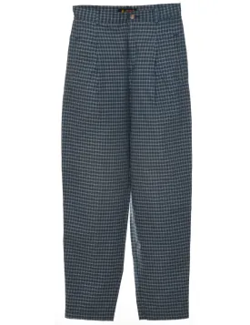 Checked Blue 1990s Trousers - W26 L27