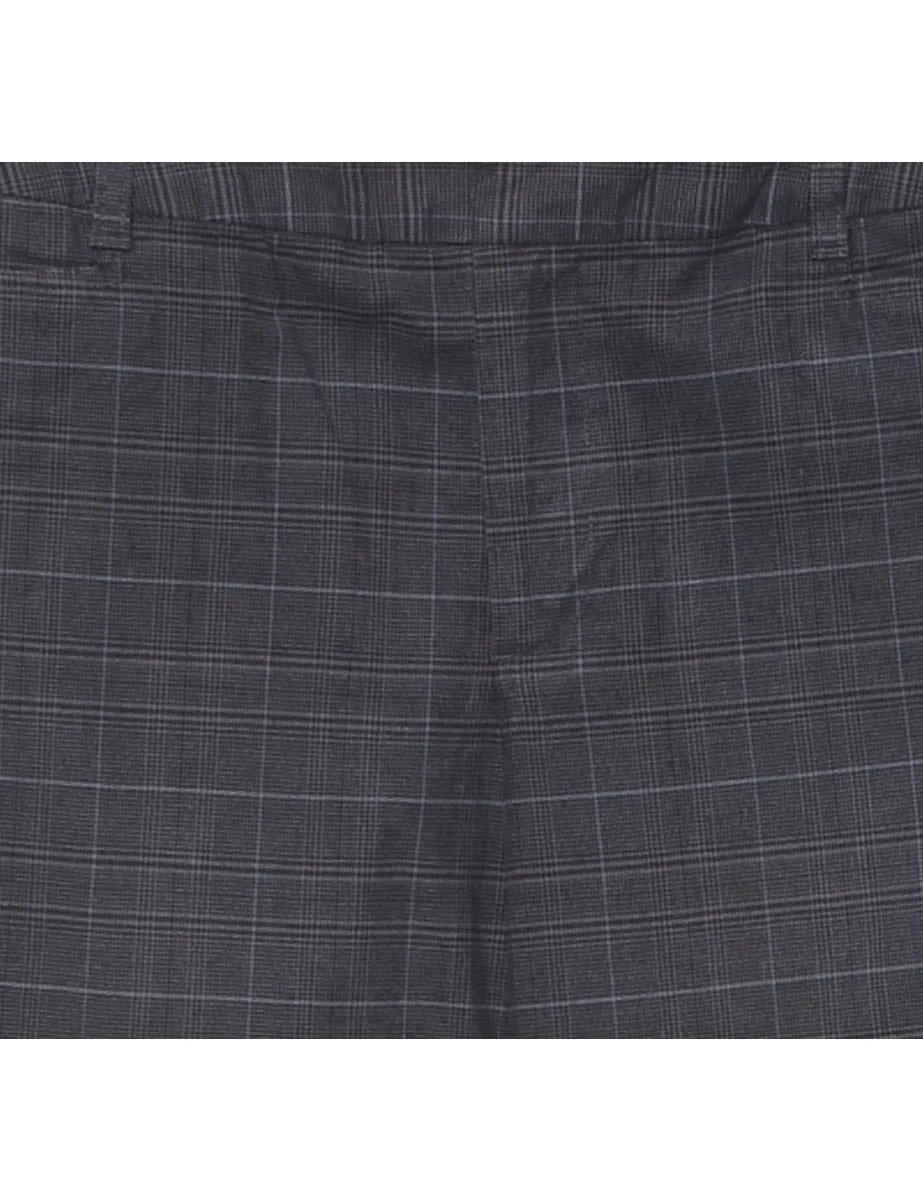 Checked Dark Grey Trousers - W34 L31