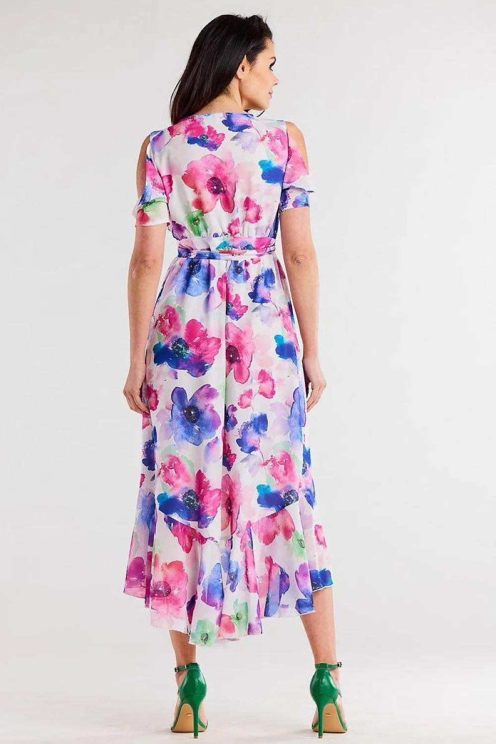 Chic Asymmetrical Ruffle Chiffon Dress