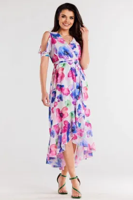 Chic Asymmetrical Ruffle Chiffon Dress