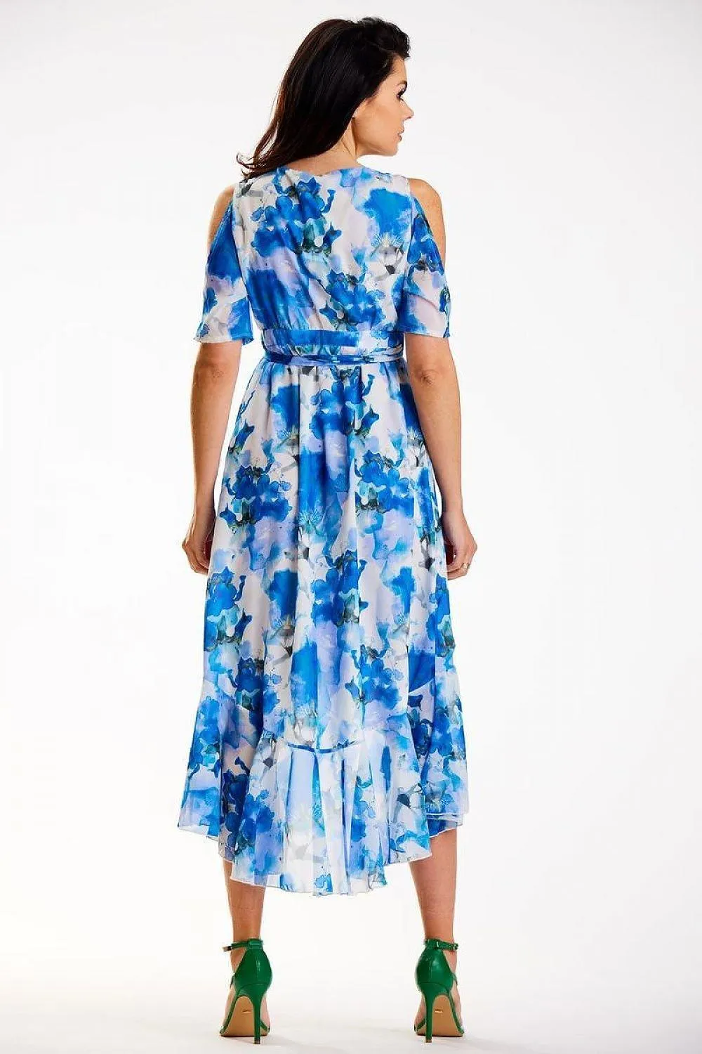 Chic Asymmetrical Ruffle Chiffon Dress