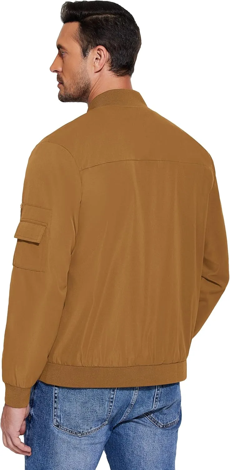 COOFANDY Men's Lightweight Bomber Jacket Casual Fashion Windbreaker Flight Zip Up Jackets Outdoor Coat