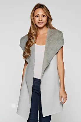 Cozy Sleeveless Vegan Suede Vest