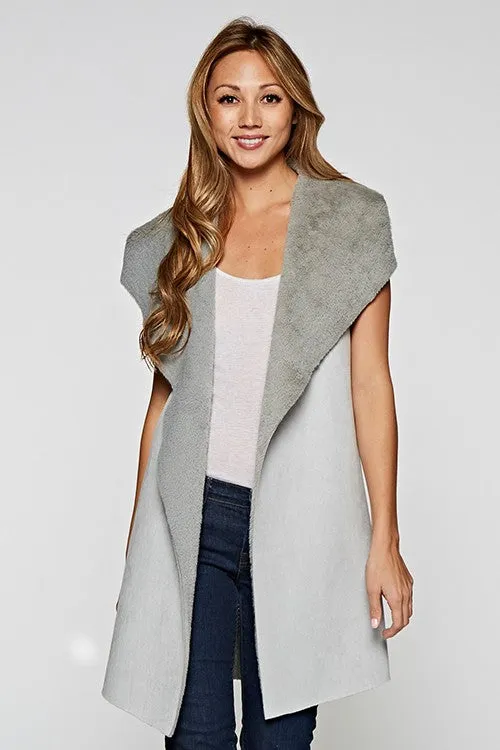 Cozy Sleeveless Vegan Suede Vest