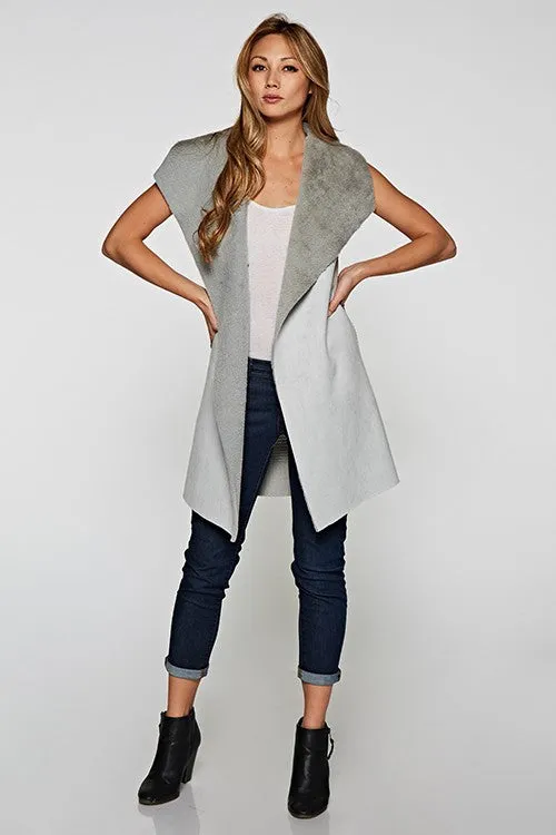 Cozy Sleeveless Vegan Suede Vest