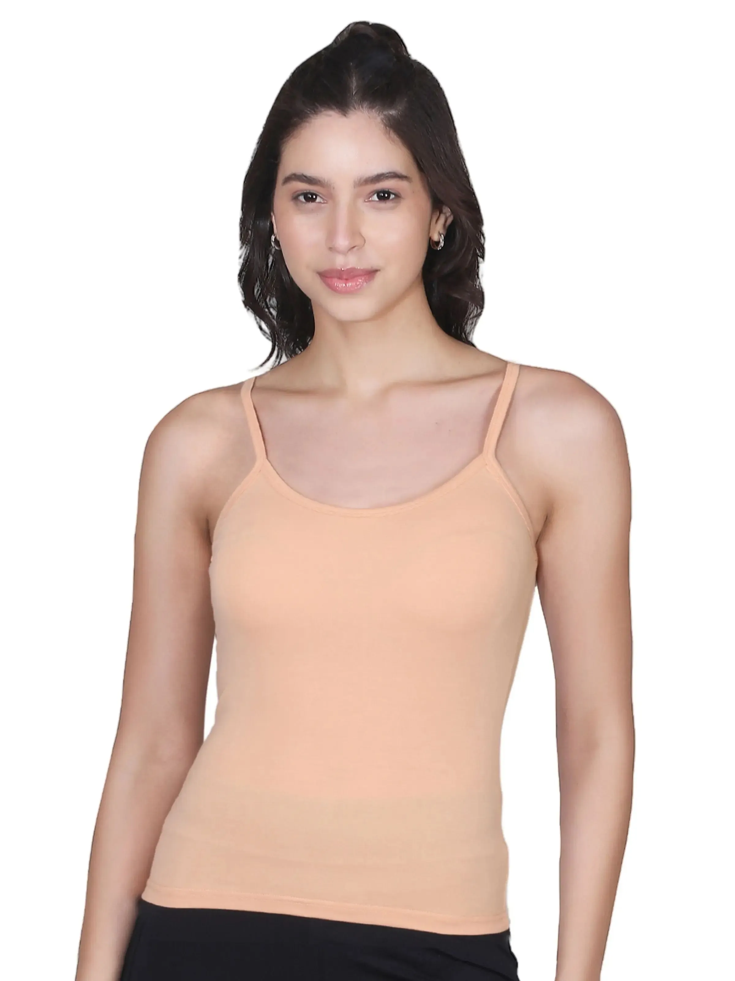 D'chica Skin,White & Black Basic Cotton Camisole for Women Pack of 3, Soft, Sleeveless, Lightweight, and Perfect for Everyday Wear