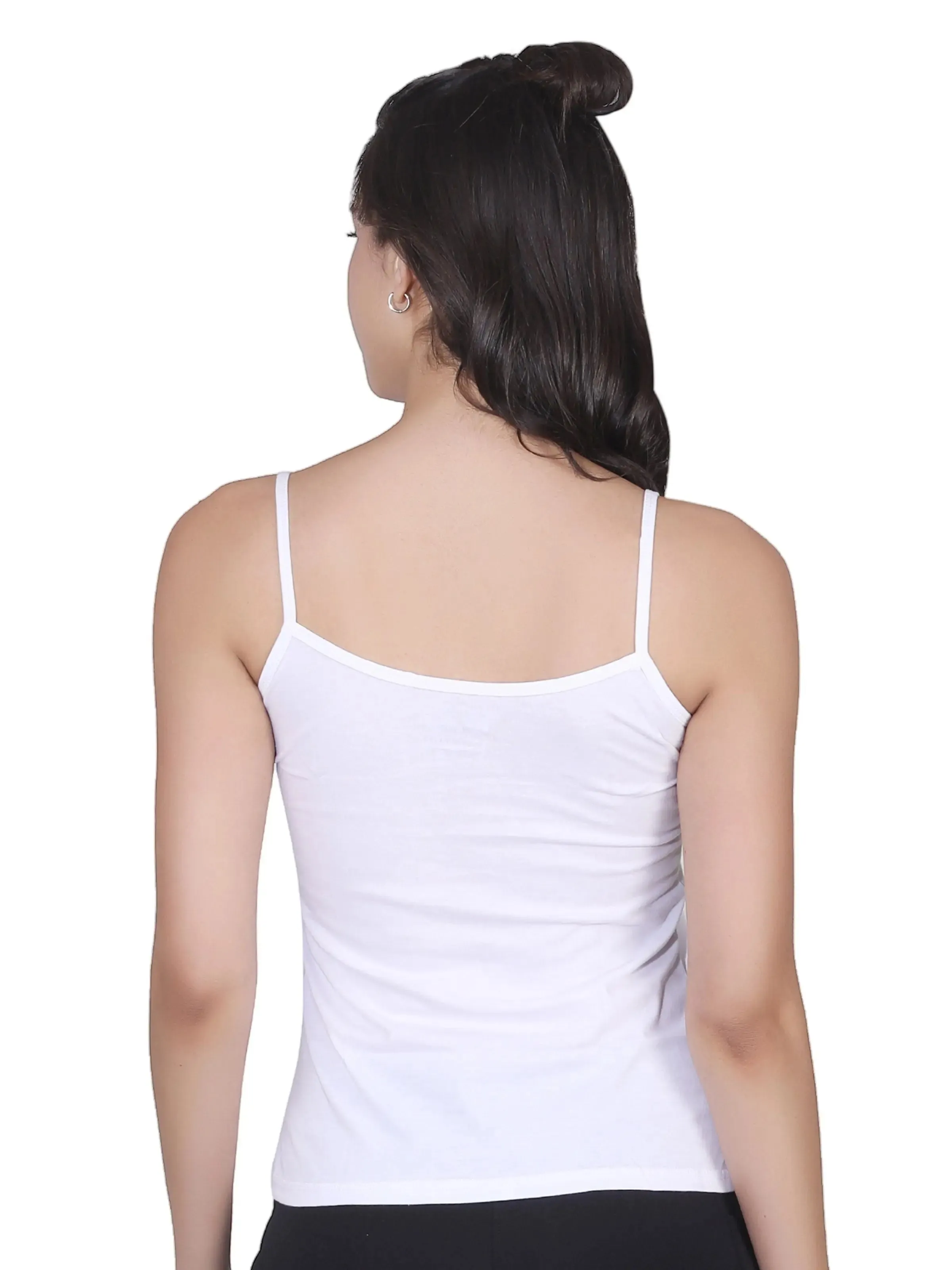 D'chica Skin,White & Black Basic Cotton Camisole for Women Pack of 3, Soft, Sleeveless, Lightweight, and Perfect for Everyday Wear