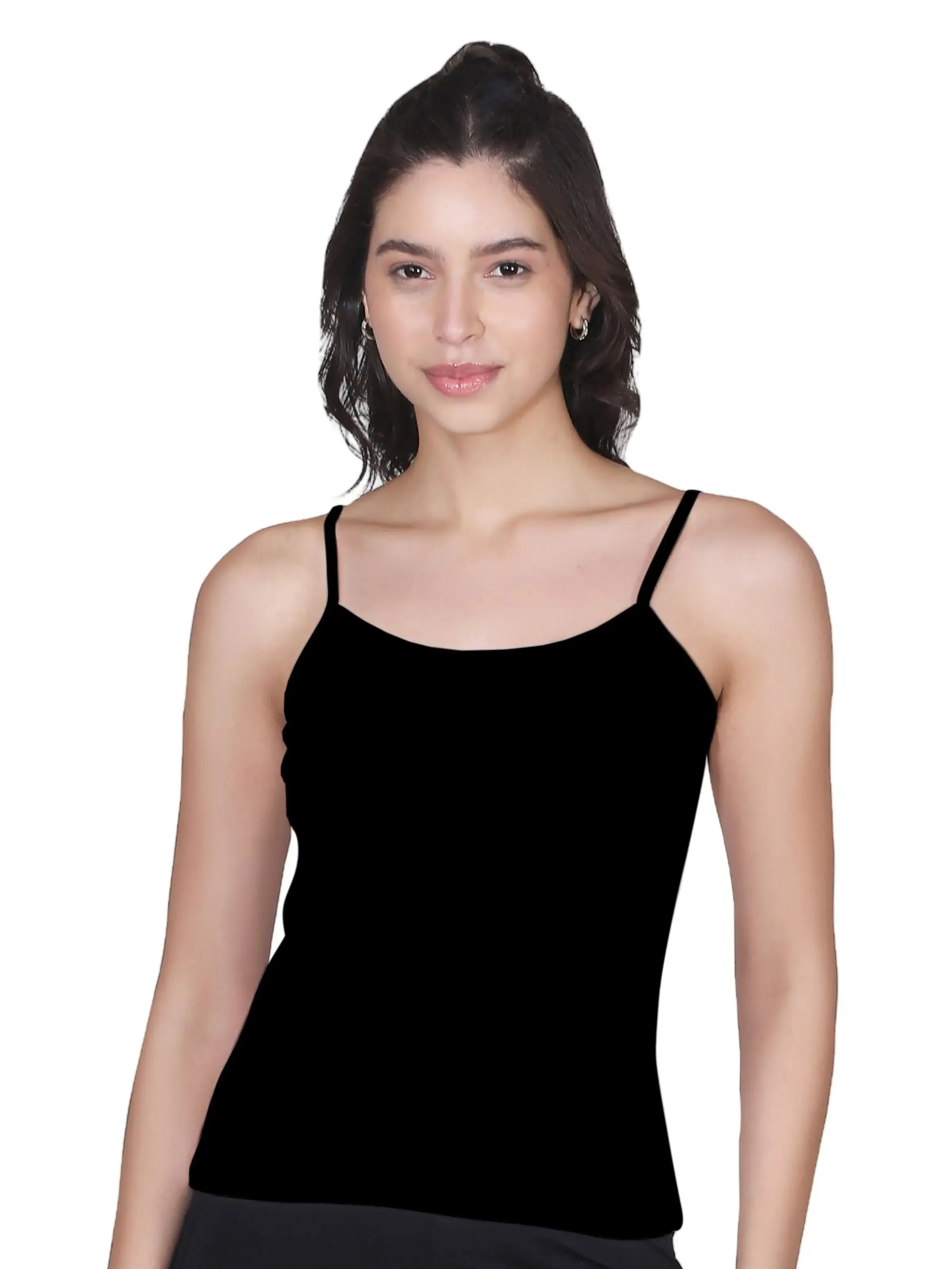 D'chica Skin,White & Black Basic Cotton Camisole for Women Pack of 3, Soft, Sleeveless, Lightweight, and Perfect for Everyday Wear
