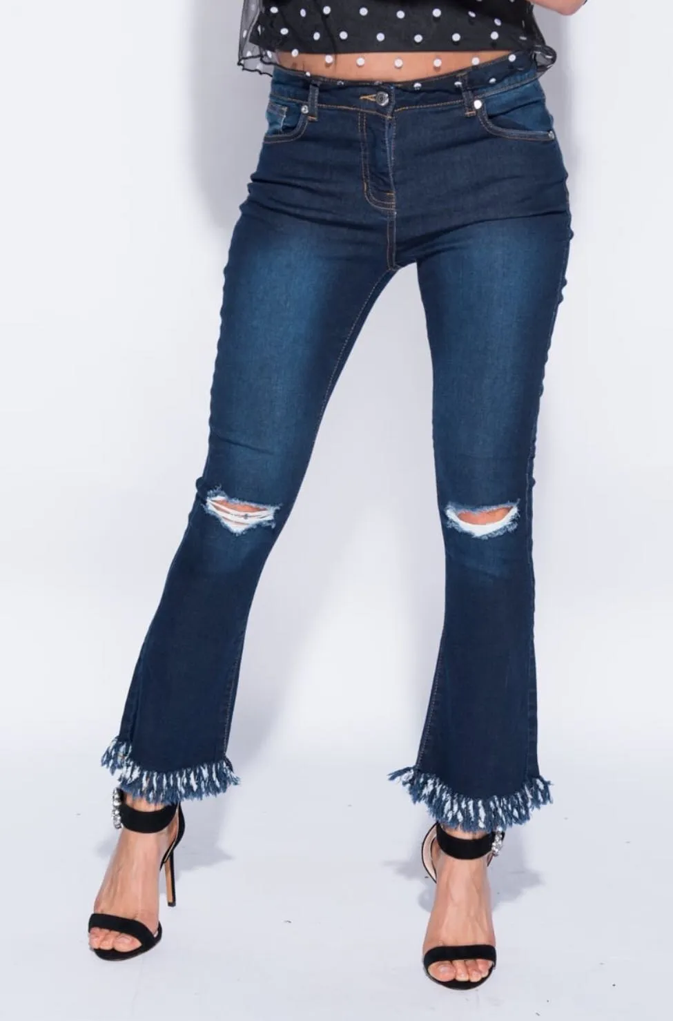Distressed Flare Jeans