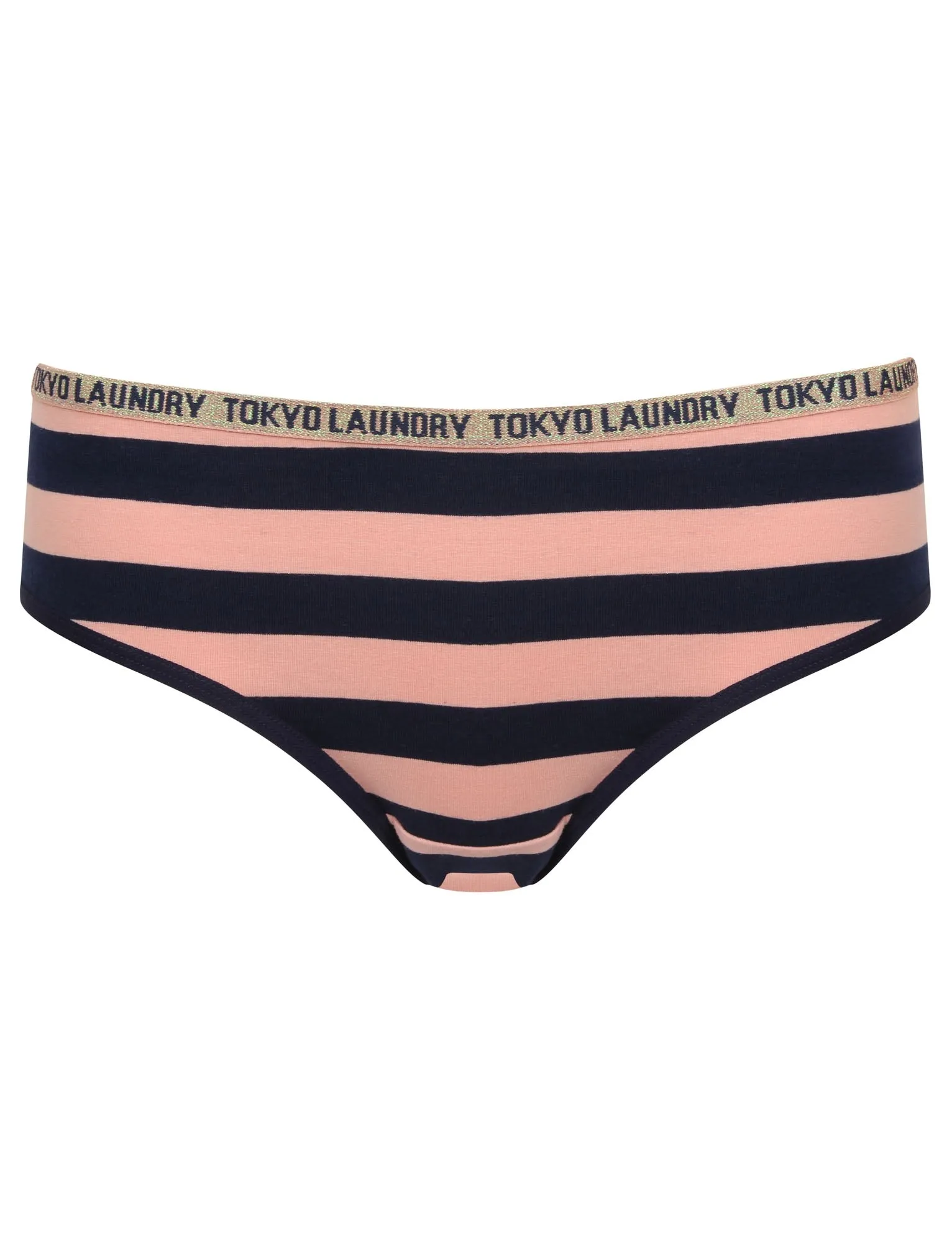 Faith Striped Cami Underwear Set in Eclipse Blue / Blush - Tokyo Laundry