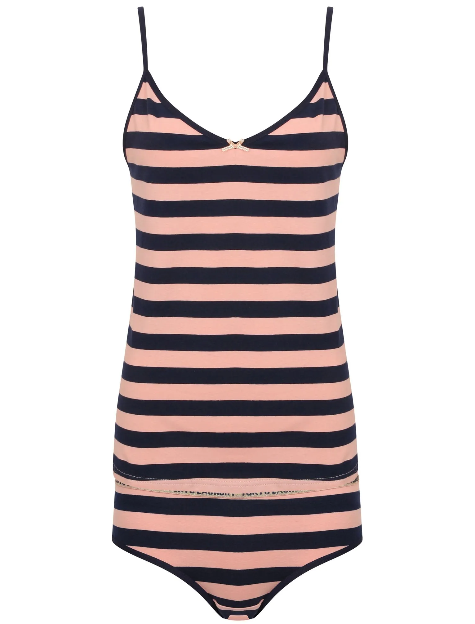 Faith Striped Cami Underwear Set in Eclipse Blue / Blush - Tokyo Laundry