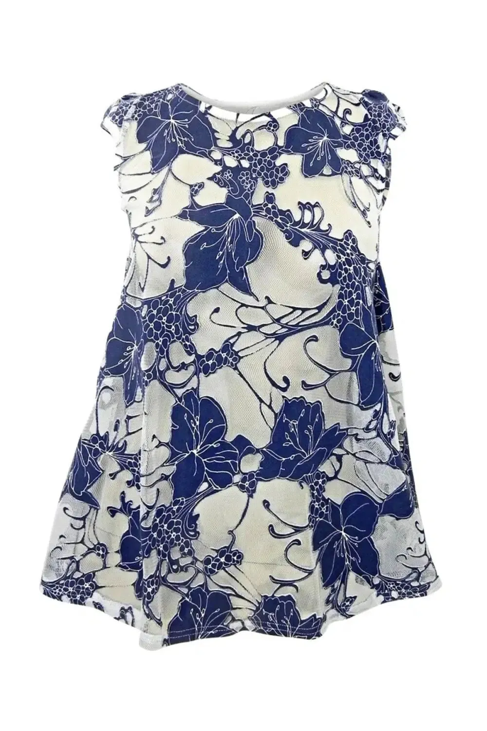 Floral Lace Sleeveless Swing Top