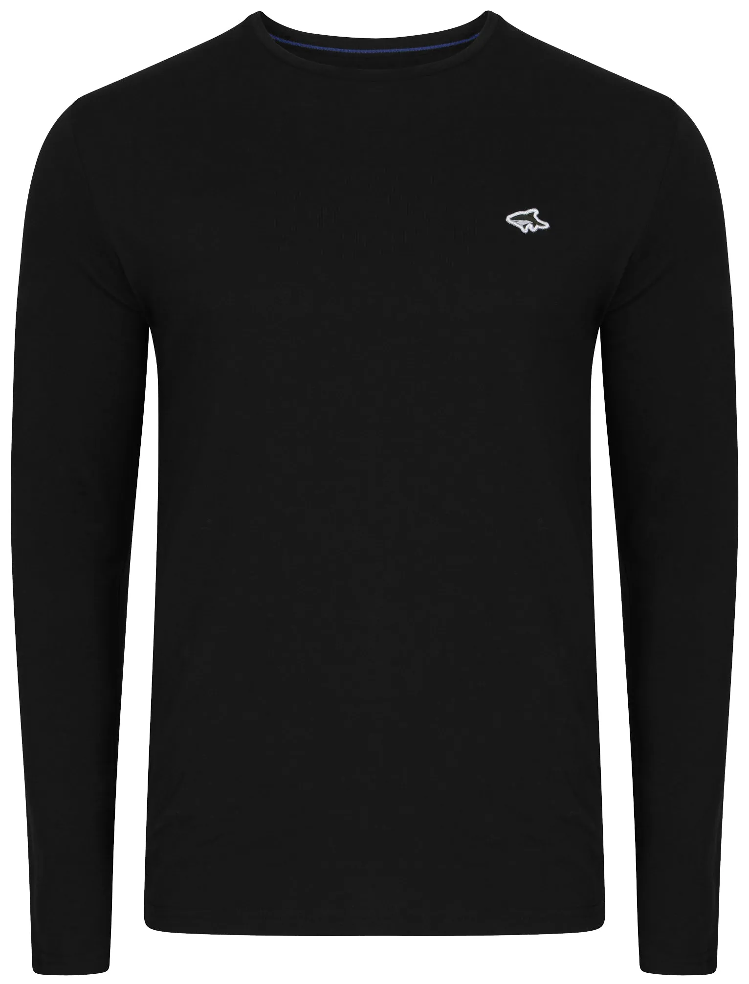 Gifford Crew Neck Long Sleeve Cotton Top in Black - Le Shark