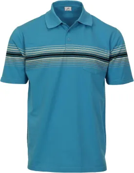 Gioberti Mens Multiple Stripe Polo Shirt with Pocket