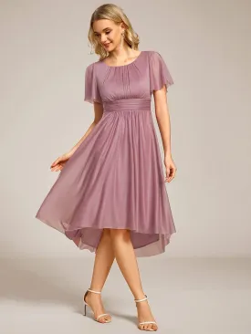 Glitter Round Neck Midi Wedding Guest Dress