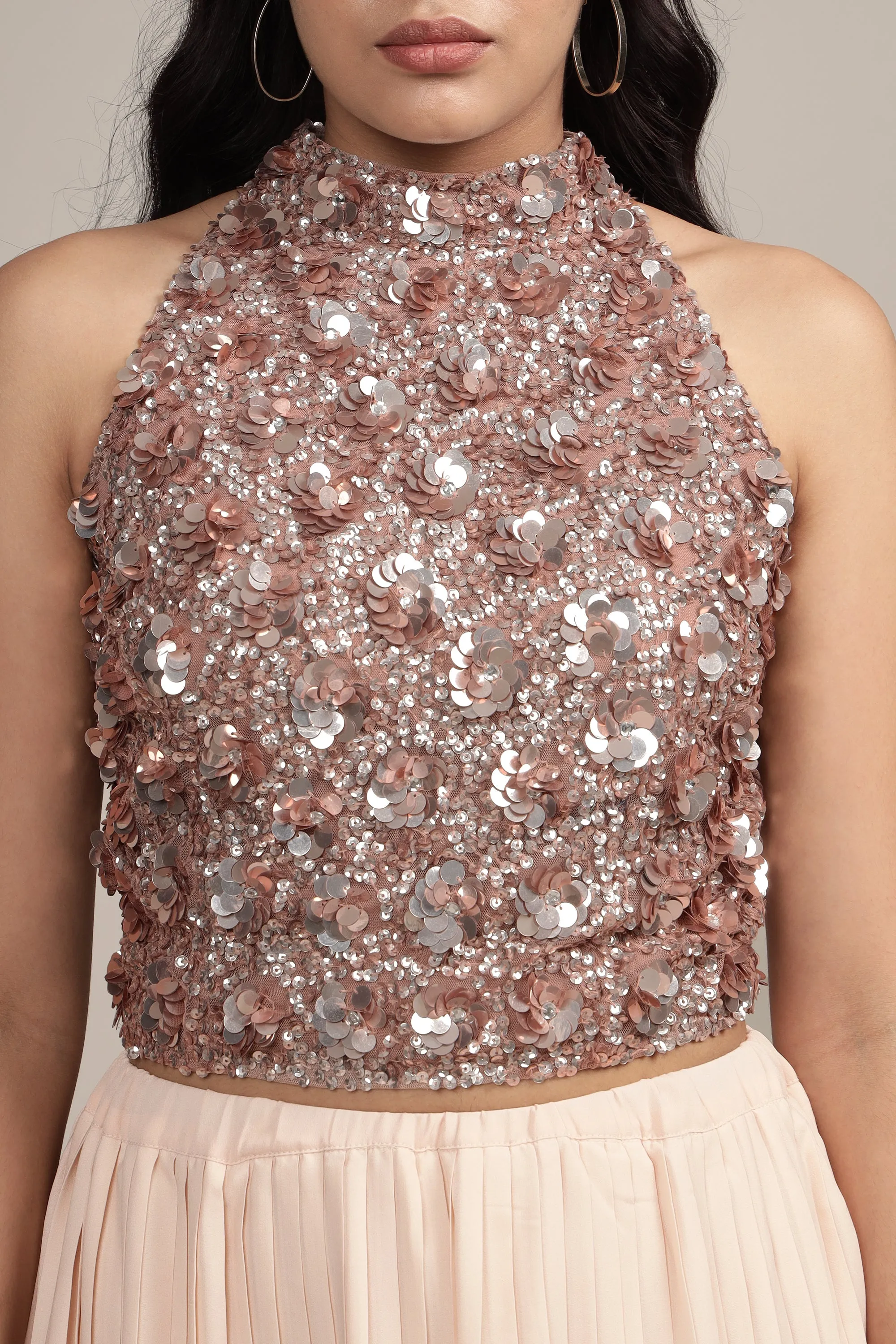Gui Mink Sequin Top