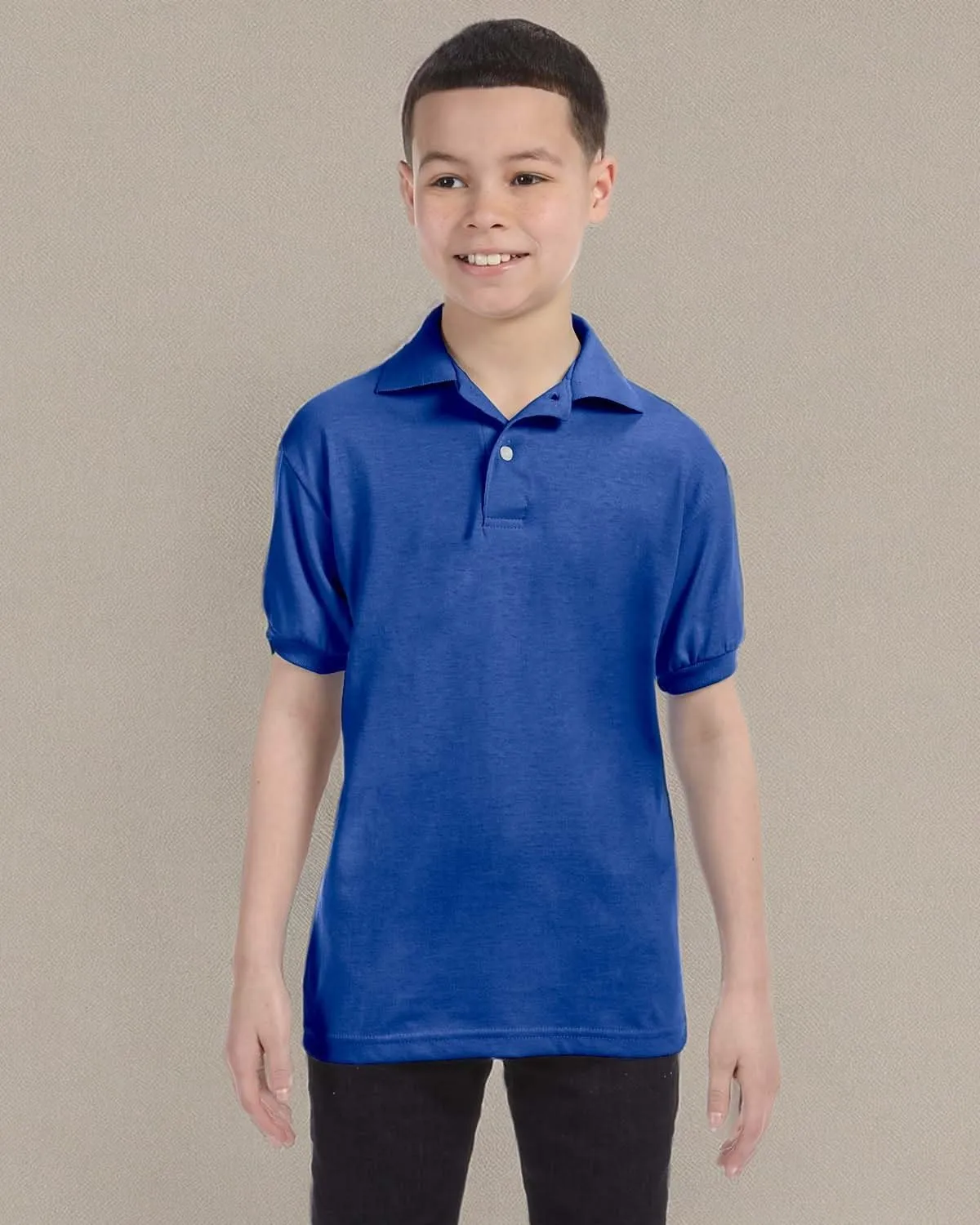Hanes Boys' Short Sleeve Eco Smart Jersey Polo