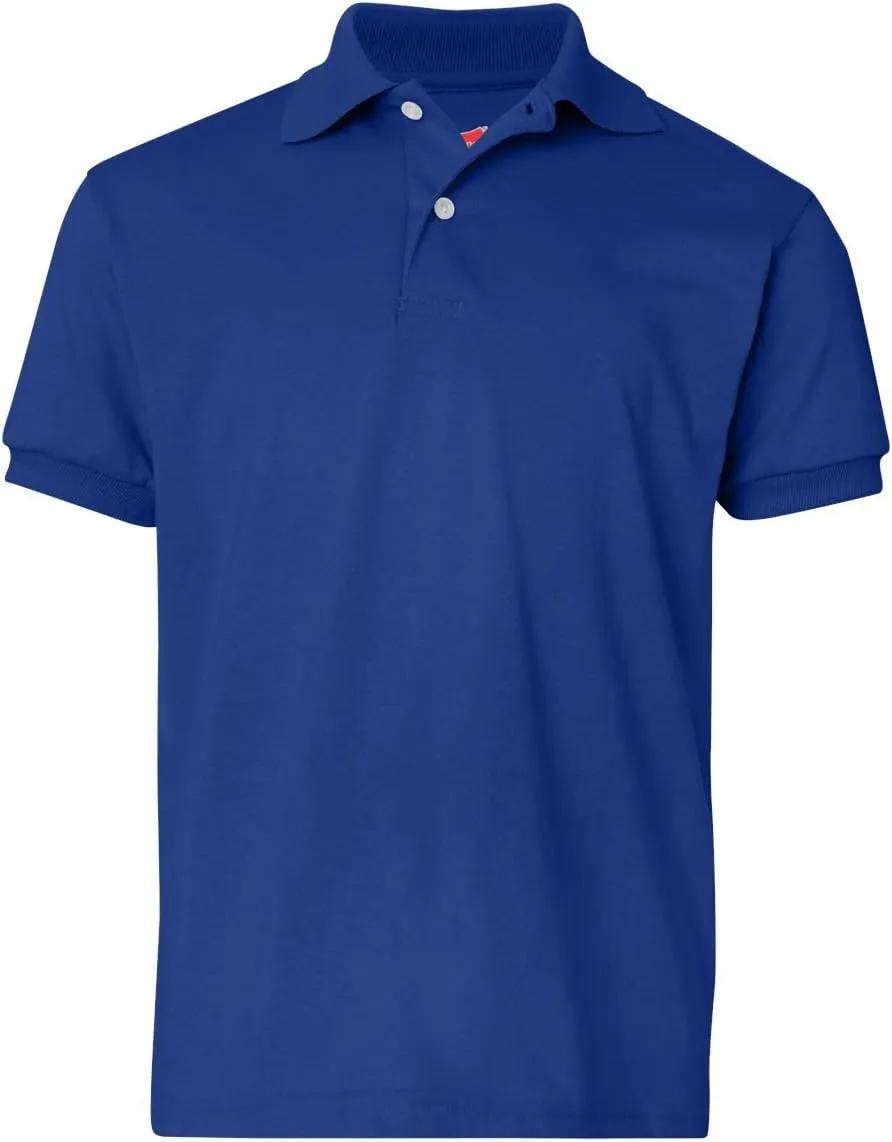 Hanes Boys' Short Sleeve Eco Smart Jersey Polo
