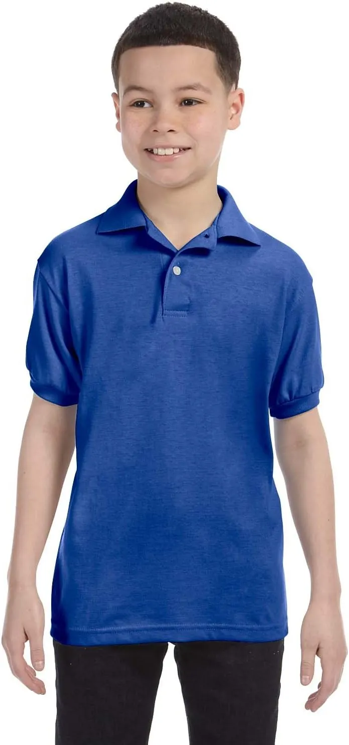 Hanes Boys' Short Sleeve Eco Smart Jersey Polo