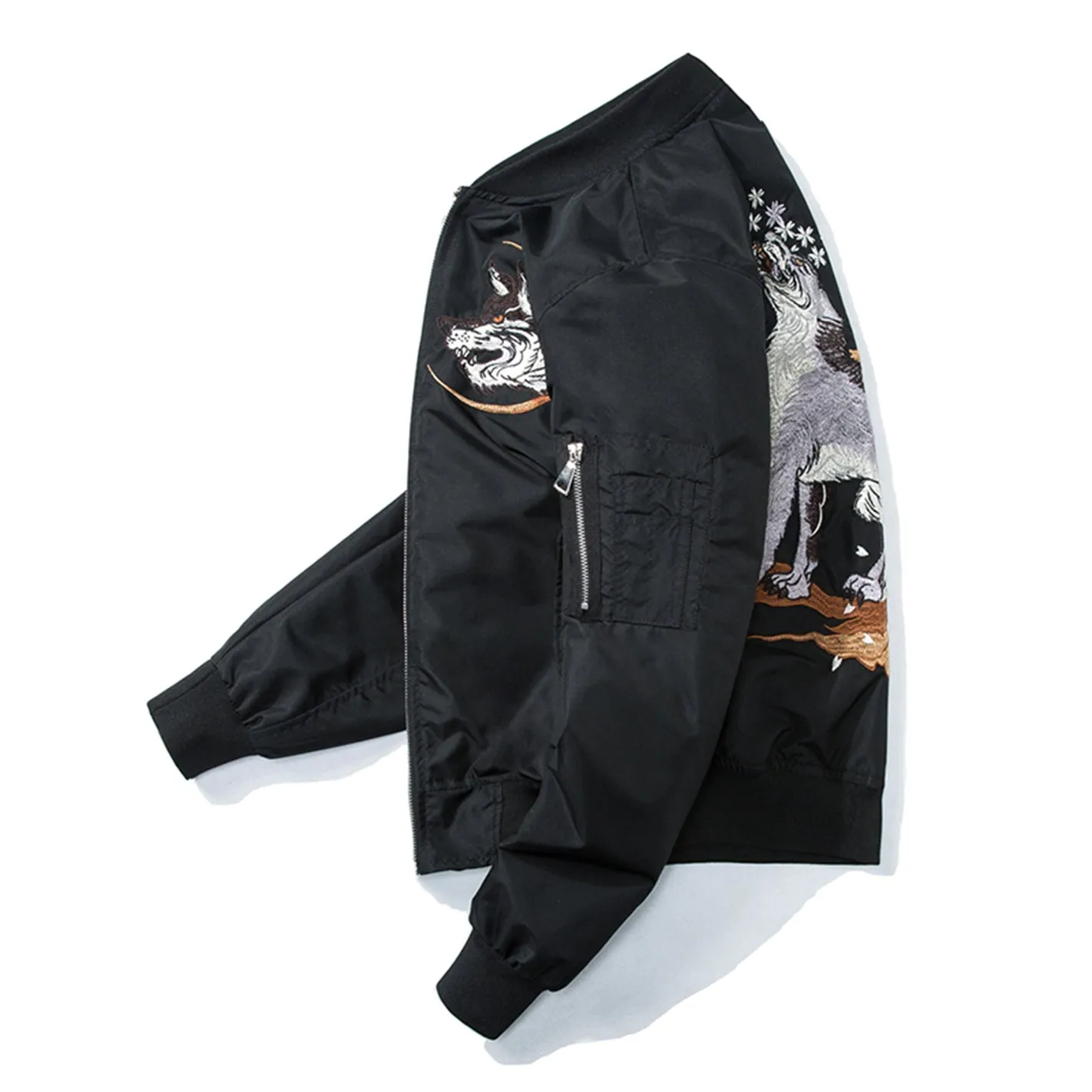 Howling Okami White Wolf Bomber Jacket