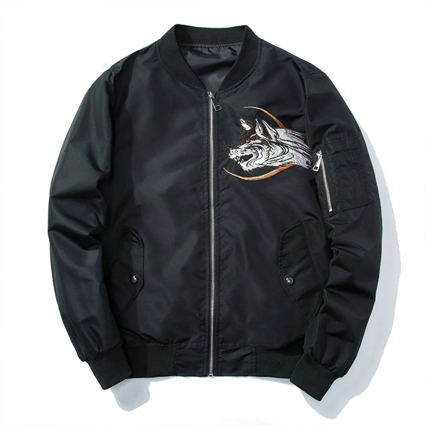 Howling Okami White Wolf Bomber Jacket