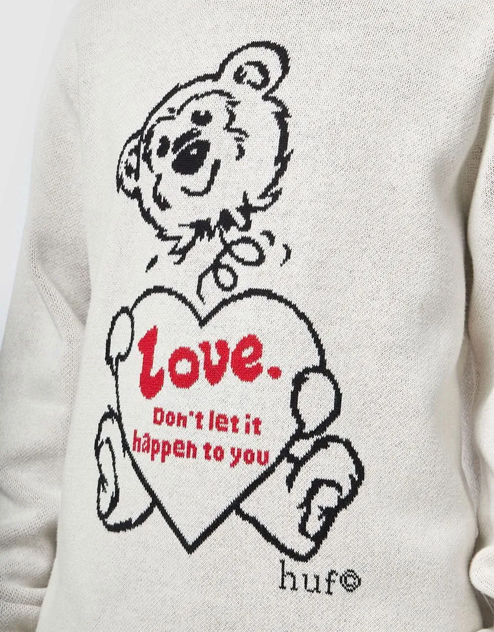 HUF Bad News Crewneck Sweater - Bone