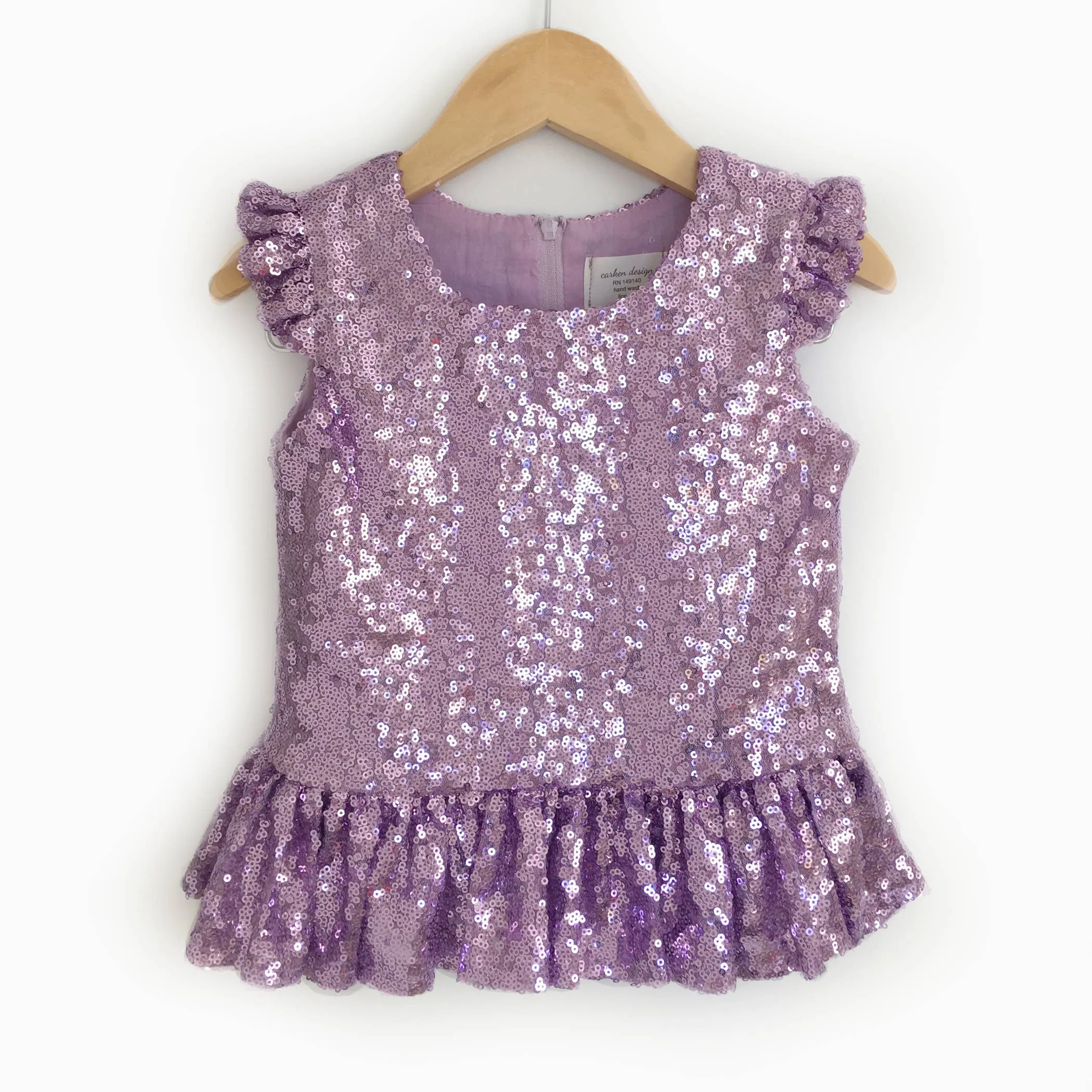 Lavender Sequin Peplum Top
