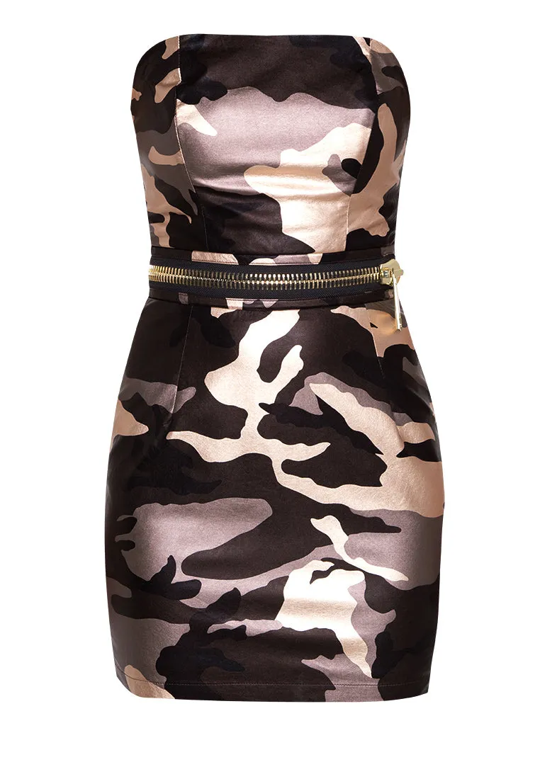 Leila Camo Mini Dress