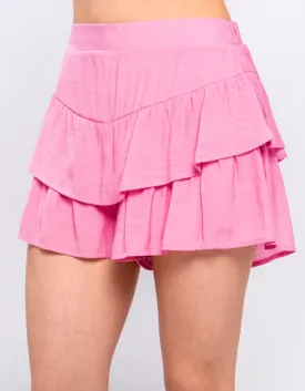 Liason ruffled skort ecru pink