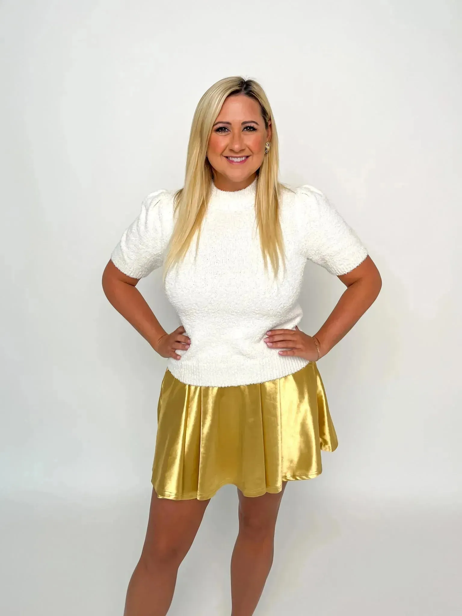 Metallic Gold Skort