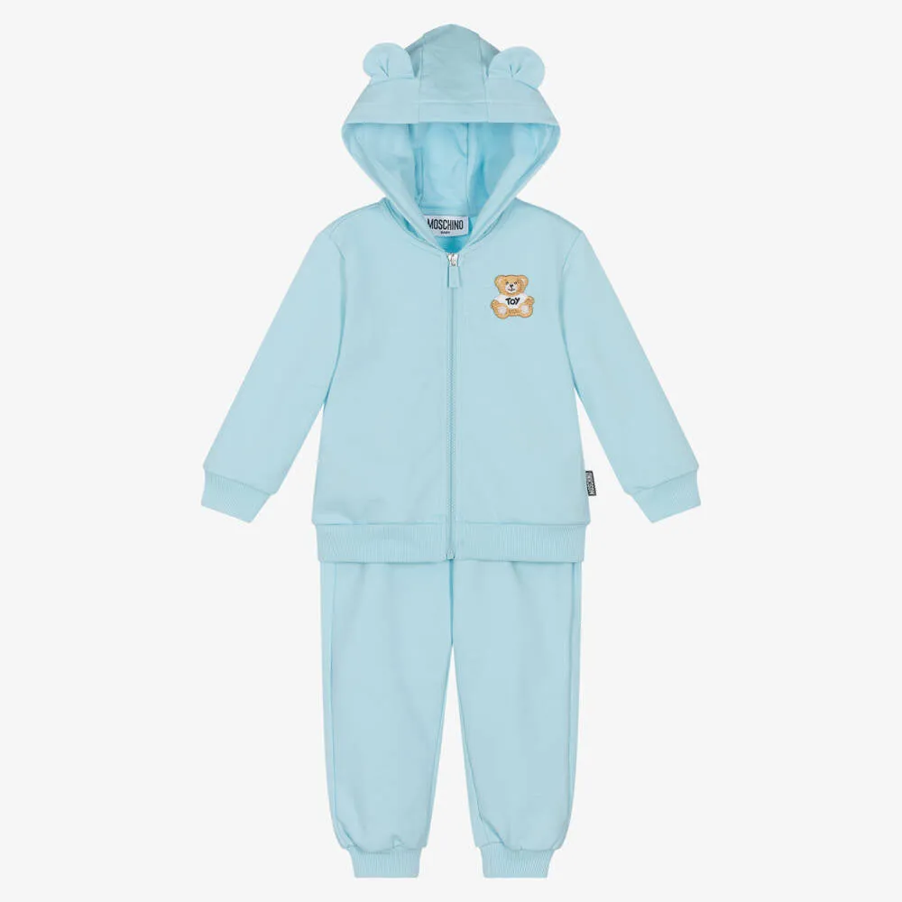 NEW!! Moschino Blue Cotton Teddy Bear Tracksuit