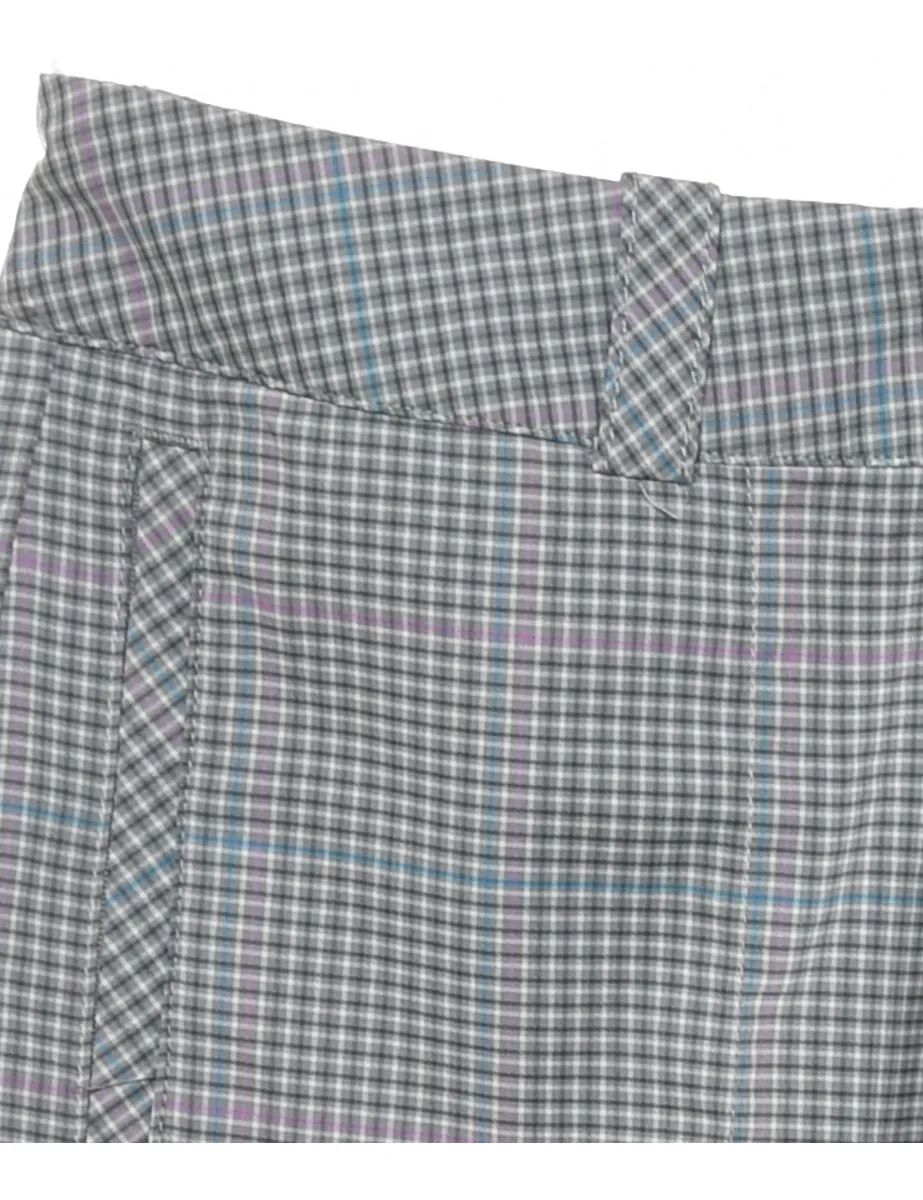 Nike Checked Blue & Grey Cropped Golf Trousers - W32 L28