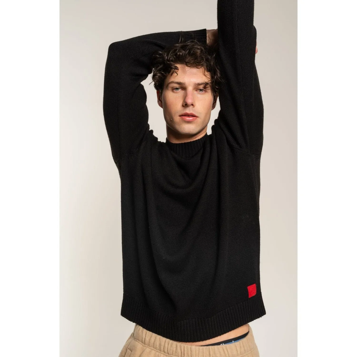 Paire Silknit Unisex Classic Crewneck Sweater (Black)