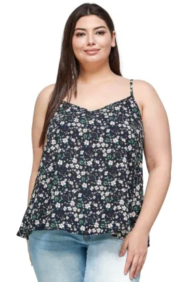 Plus Size Ditsy Floral Print Cami Top