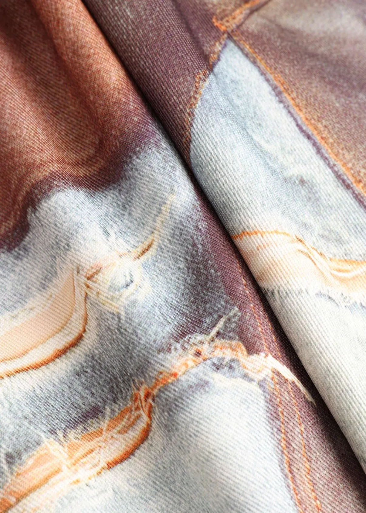 Printed Ripped Wide-Leg Jeans