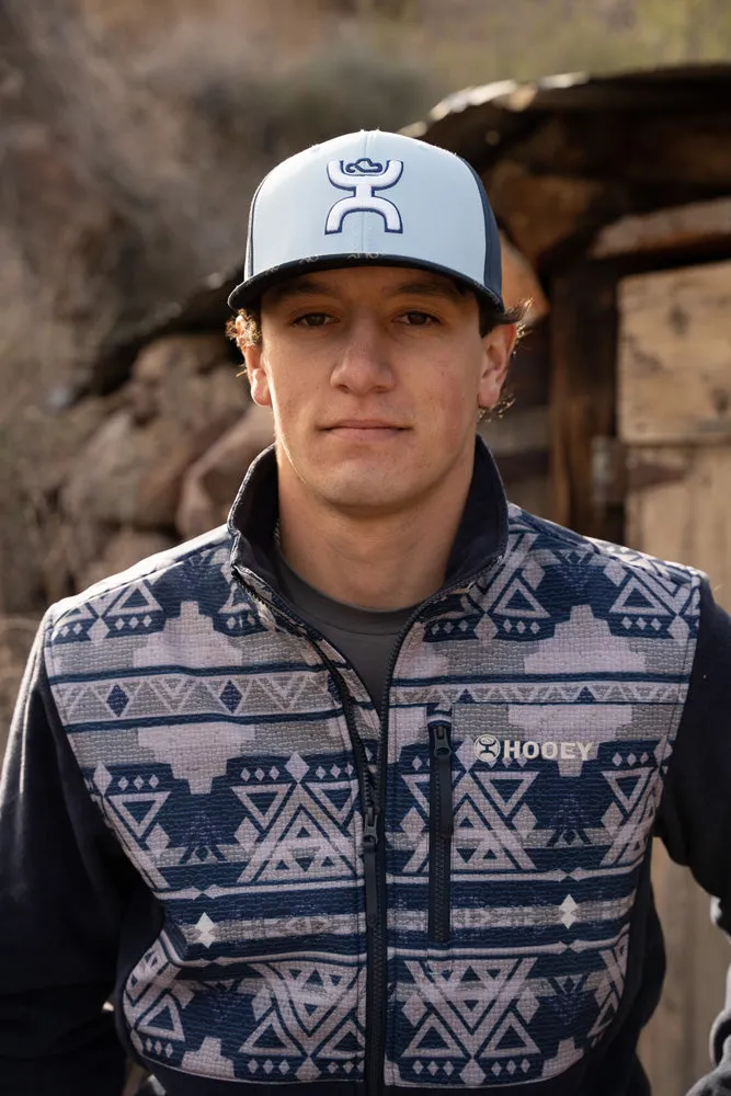 "Hooey Tech Fleece Jacket" Aztec Pattern w/ Navy Fleece